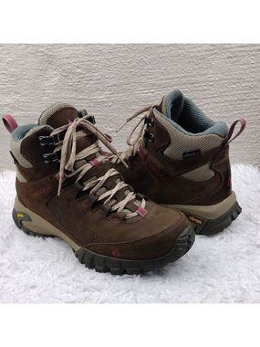 Vasque Talus Trek Ultra Dry Brown Nubuck Leather Round Toe Mid High Hiking Boot